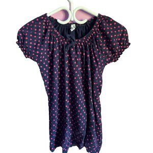 peepul tree navy blue pink polkadot shirt